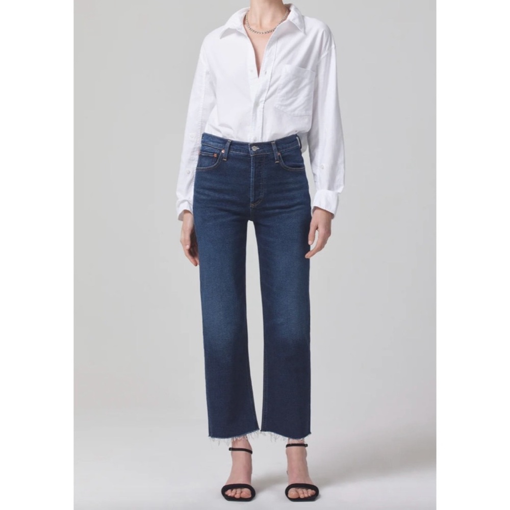 Citizens of Humanity Florence Wide Straight Jeans in Everdeen Wash Size 23